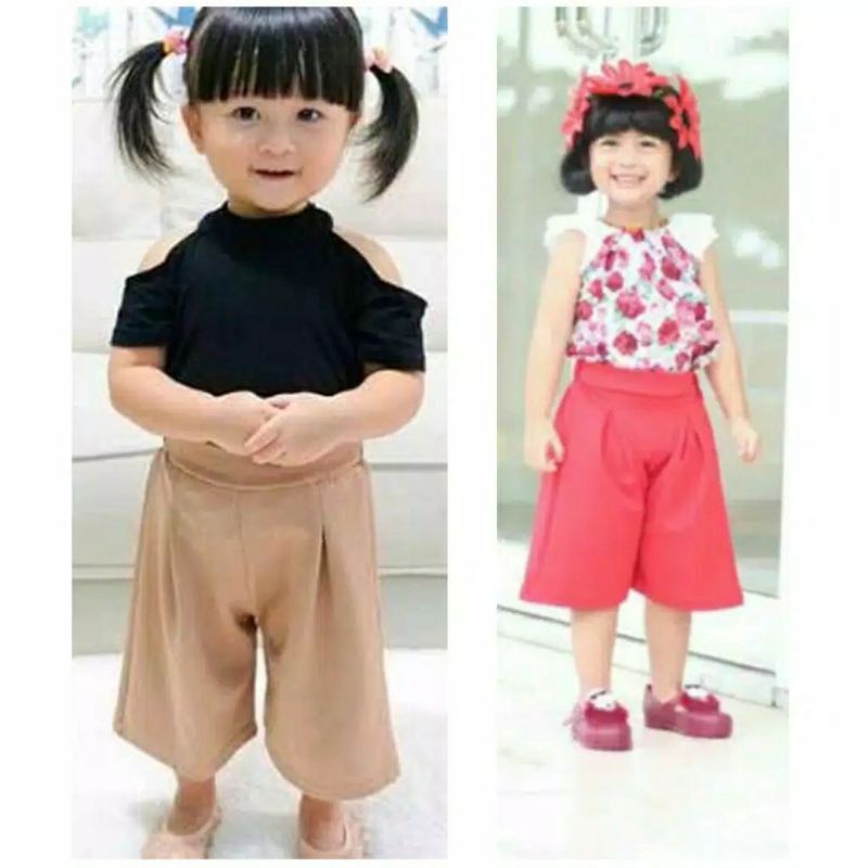 Celana Kulot Anak 3/4 Scuba Premium Usia 2-9 Thn Bisa Pilih Warna