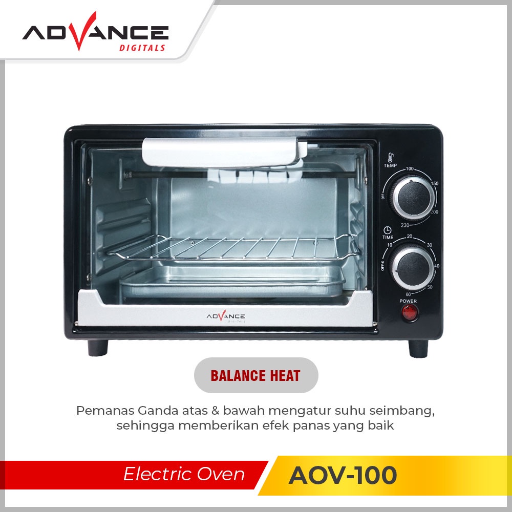ADVANCE Oven Listrik AOV-100 9L 500 Watt Electric Oven【Garansi 1 Tahun】