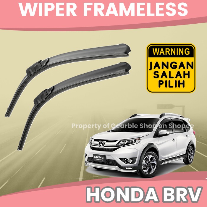WIPER MOBIL BRV WIPER DEPAN BRV KARET WIPER KACA MOBIL FRAMELESS HONDA BRV SEPASANG SATU 1 SET