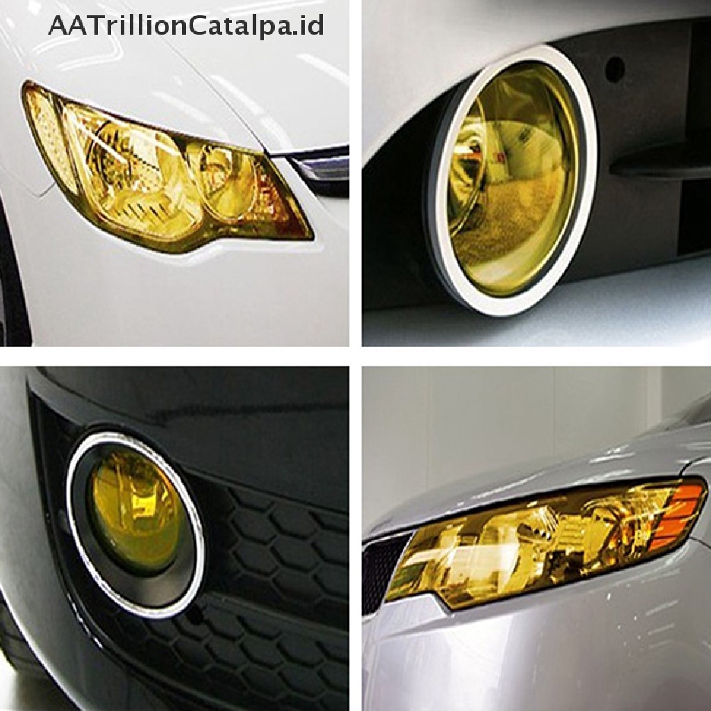 Aatrillioncatalpa Stiker Film Vinyl 30X200CM Tahan Air Untuk Lampu Depanbelakang Mobil