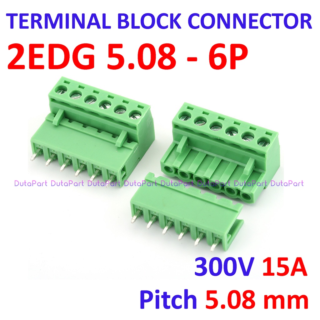 2EDG 5.08 6P 6 Pin Lurus Terminal Block Connector 5.08mm Male Female