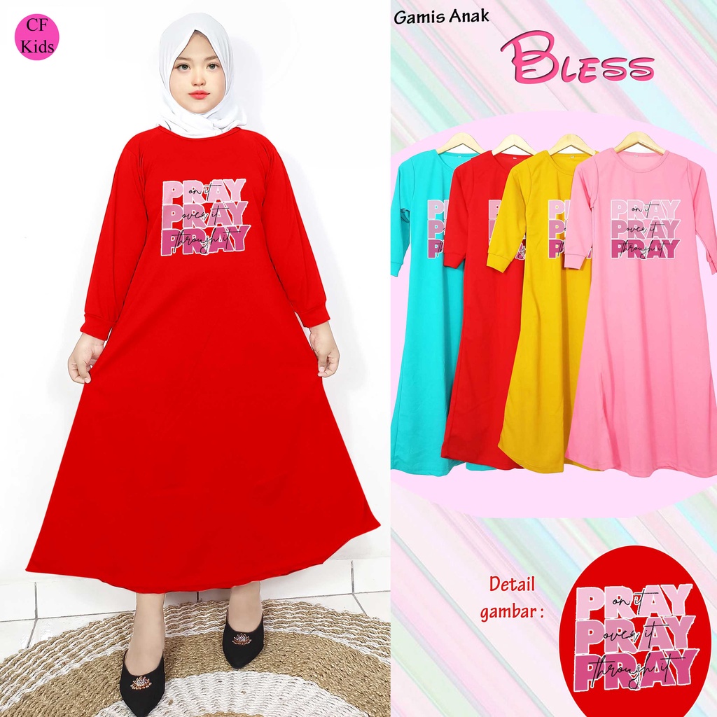 Gamis Anak Perempuan DTF Pray and Bless CF Kids