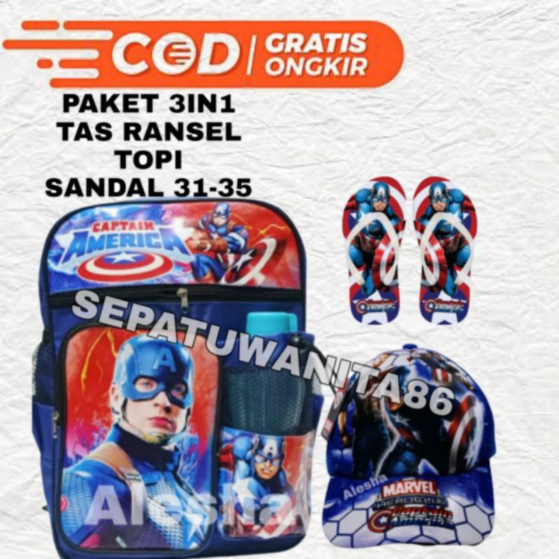 Tas Kaptn Ransel anak laki laki TK SD