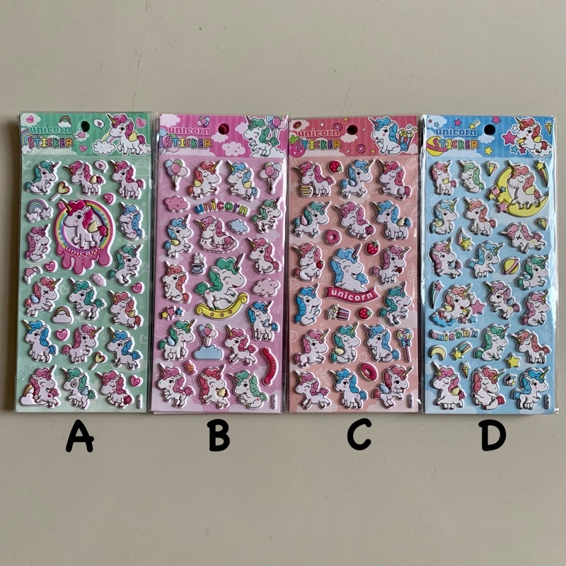 

Stiker Timbul Lucu Motif Unicorn