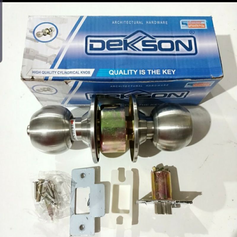 Kunci Bulat Pintu Kamar Mandi Dekson DKS 8587 BK sss - Kunci Bulat Dekson - Kunci Bulat Stainless St