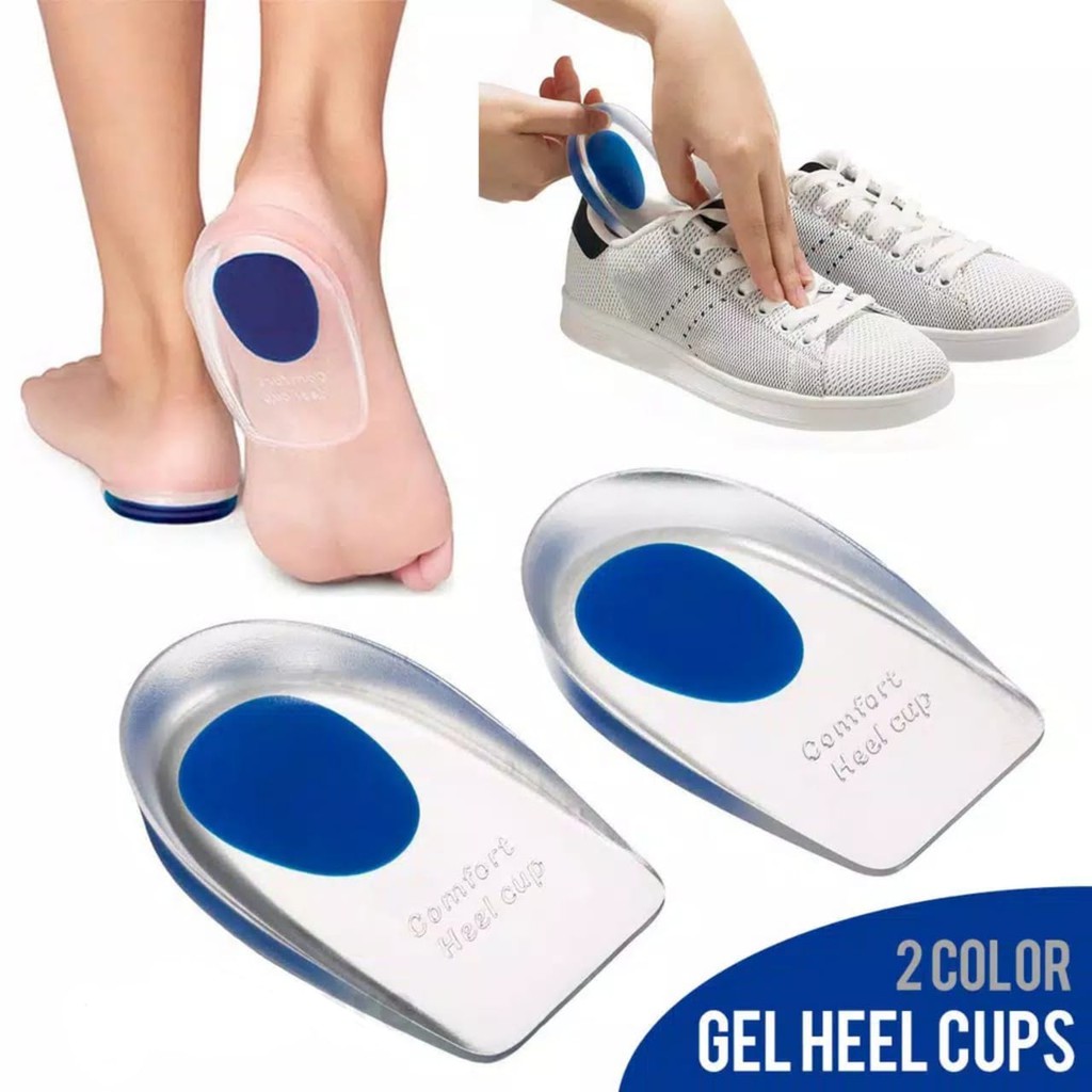 1 Pasang Insole Gel Silicone Tumit / Bantalan Tumit Silikon Biru