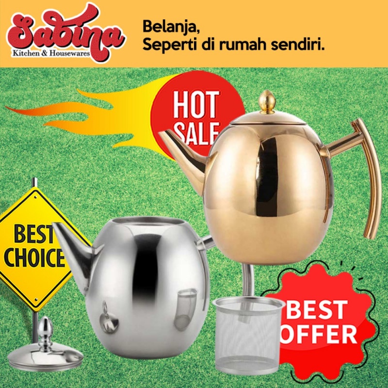 Teko Air Teh Kopi 1.5 Liter Stainless Water Kettle With Filter