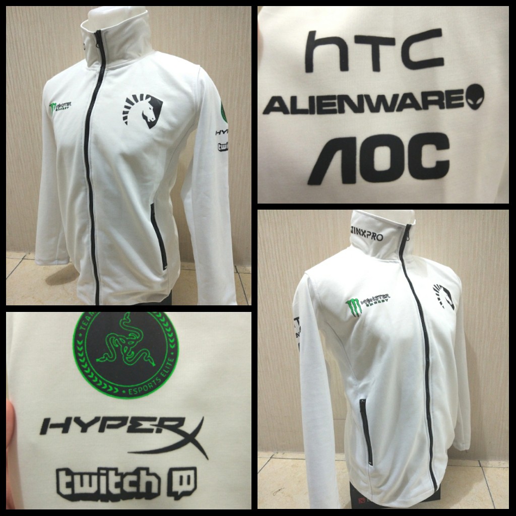 Jaket Liquid Putih Official || Dota Gaming Jacket White