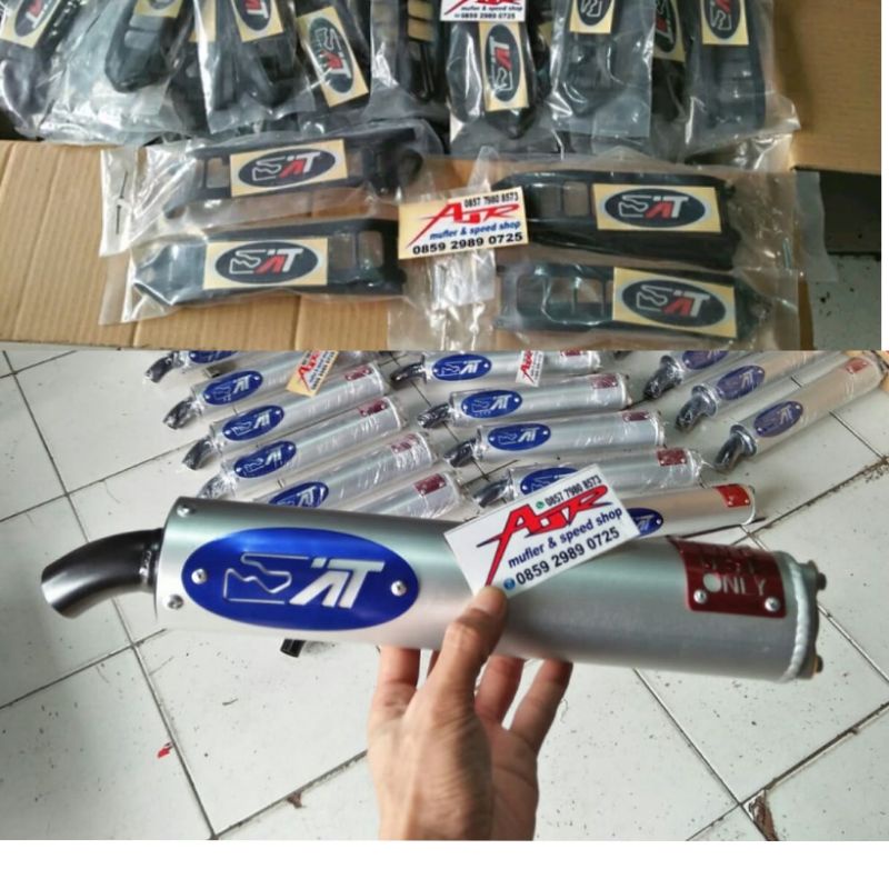 PAKET Silincer Knalpot Aitech Ai tech Original PLUS Klem clamp clam 2tak Kawasaki Ninja R RR SS Vict