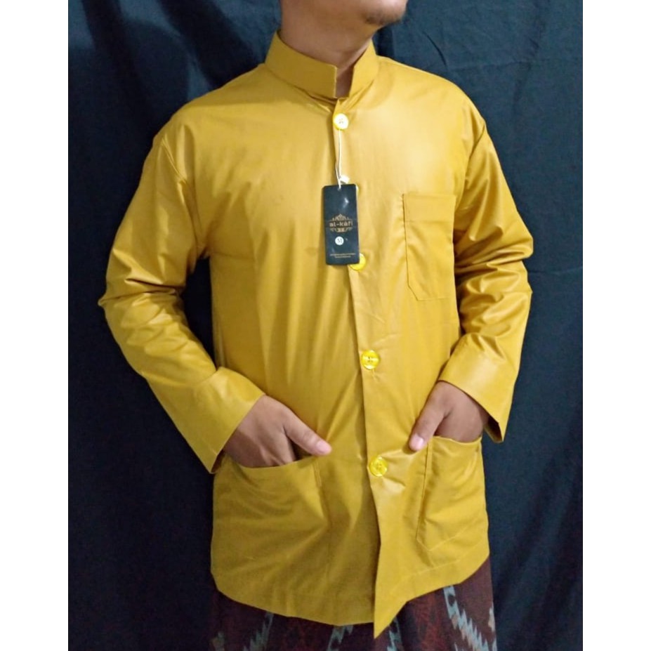 BAJU KOKO POLOS HAIBAH WARNA KUNING GOLD / KUNYIT