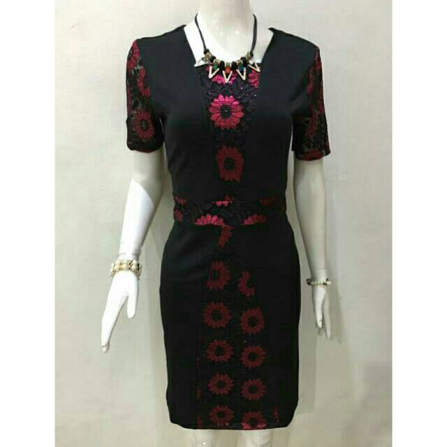 Dress scuba kombi brokat