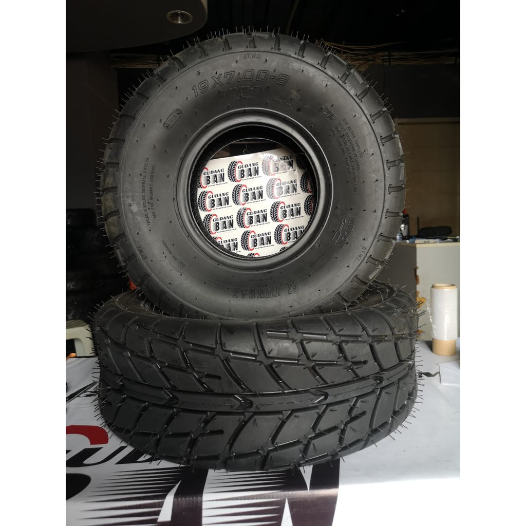 Ban ATV Ring 8 Tapak Aspal ukuran 19 x 7 - 8 Tubbless depan