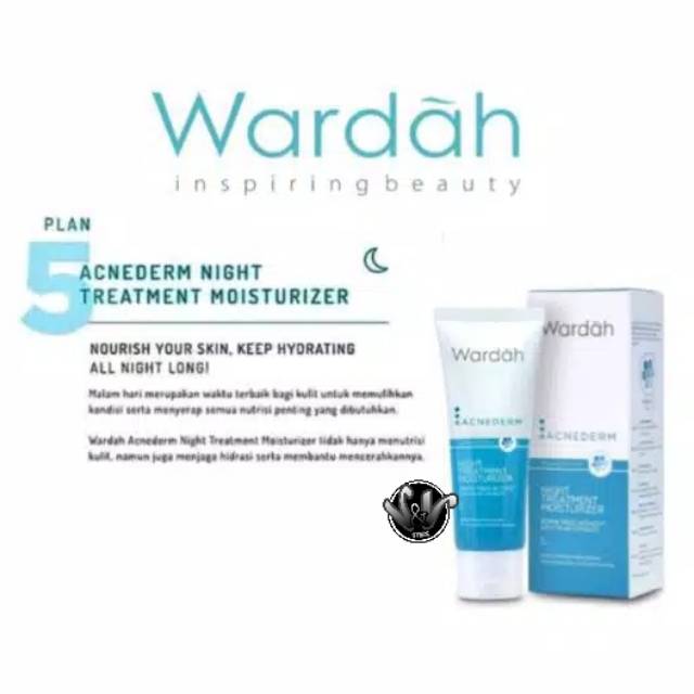 WARDAH ACNEDERM NIGHT MOISTURIZER/WARDAH/ACNEDERM/KRIM MALAM/KRIM MALAM WARDAH/PERAWATAN WAJAH/ACNE