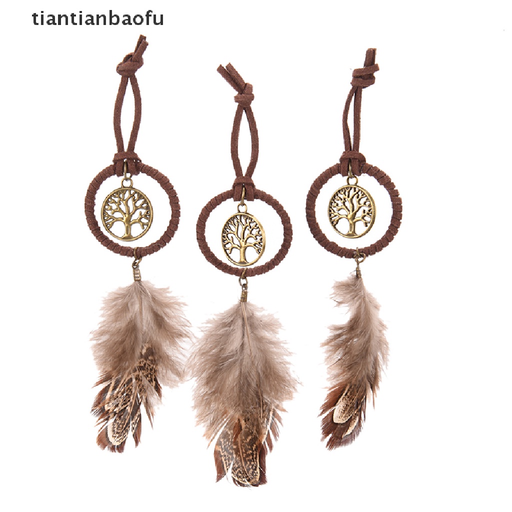 [tiantianbaofu] Mini Dream Catcher Feather Hanging Decoration Wall Car Hanging Ornament Key Chain Boutique