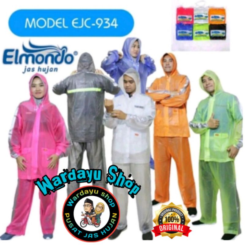 Jas Hujan Elmondo Lexi 934 Flexi Setelan Baju Celana Murah Kuat / Raincoat Transparan