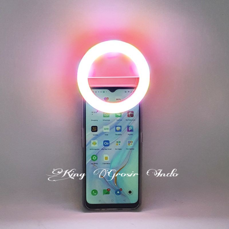 Ring Light Selfie LED RG 01 / Ring Light Jepit Di Hp 15 Warna Lampu