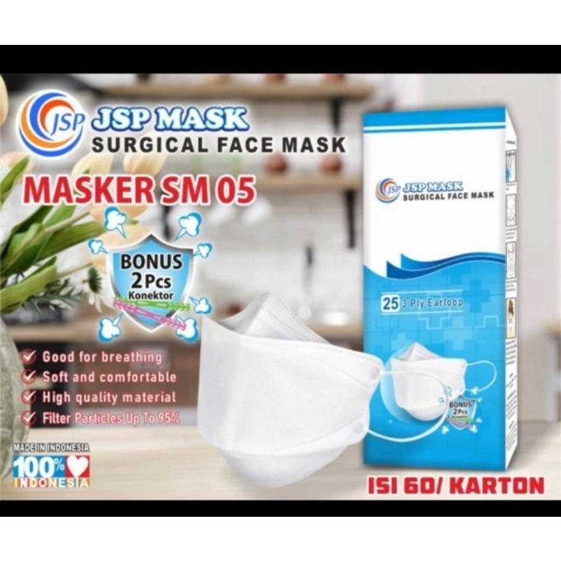JSP Surgical Face Mask - Masker Medis Masker SM05 Isi 25