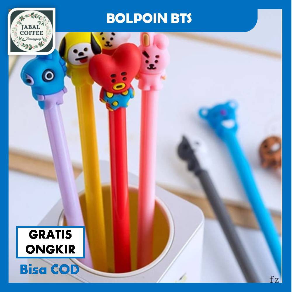 Pulpen Gel Bt21 Bts Kpop / Kpop Pena Pulpen Pensil Gel / Kpop Pena Bt21 Army Cute Cartoon J91