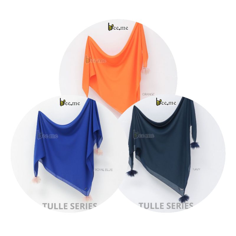 BEE ME TULLE SERIES| KERUDUNG VOAL SEGI EMPAT HIJAB