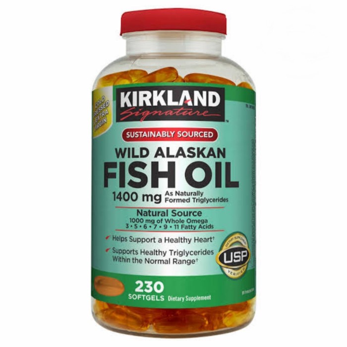 {cantikstore} Kirkland Wild Alaskan Fish Oil 1400 mg 230 sofgels Berkualitas