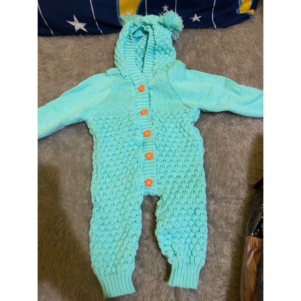 Jumper Rajut Anak Bayi Lucu 0-6 bulan  UNISEX/Jumper bayi perempuan/Jumper bayi laki-laki / KIDS RAJUT / Baju kodok bayi-Birumuda