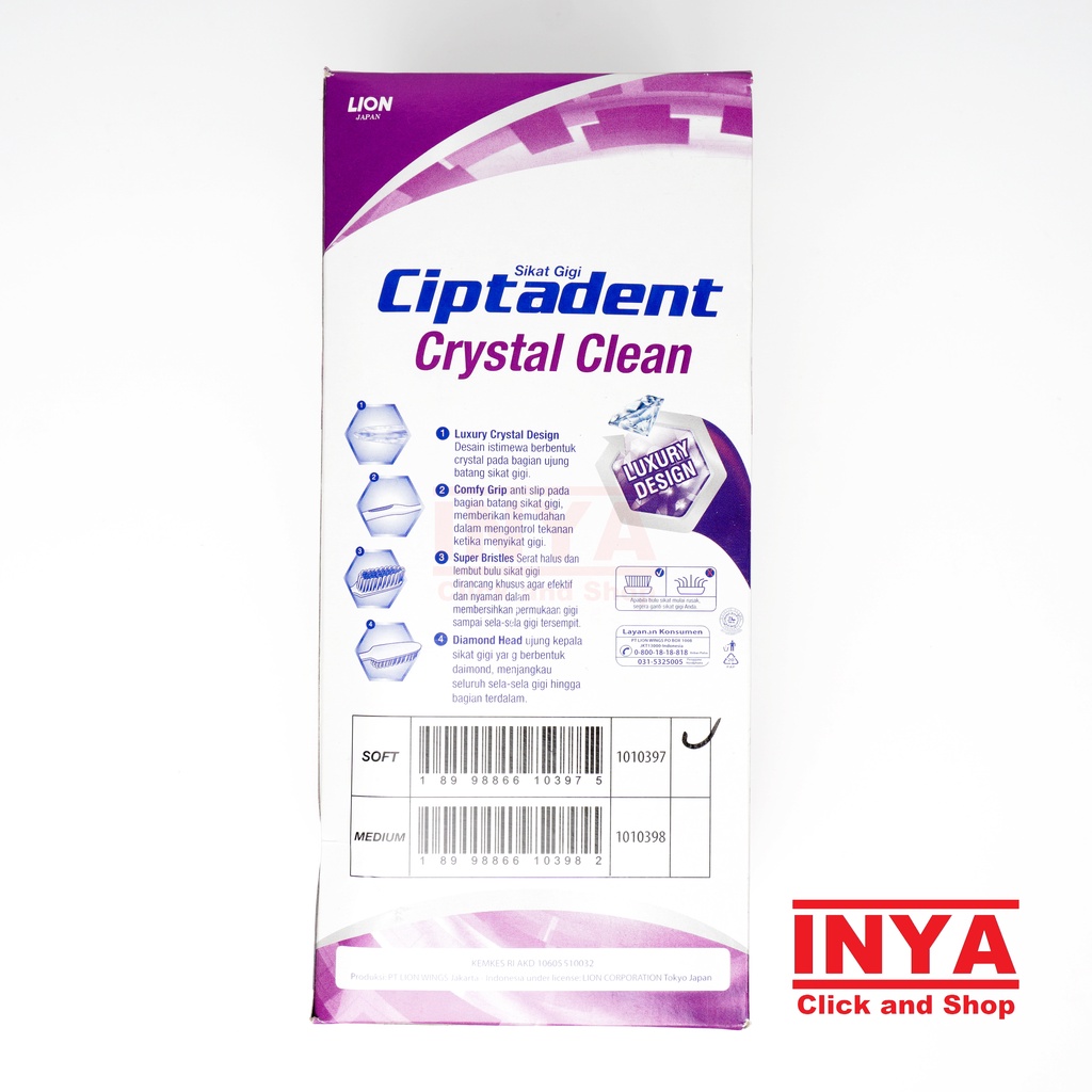 SIKAT GIGI CIPTADENT CRYSTAL CLEAN SOFT TOOTHBRUSH