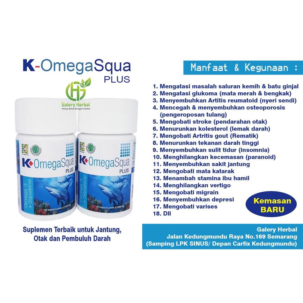K Link Omega Squa Plus Kapsul Minyak Omega 3 Squalene Jaminan 100 Original Indonesia