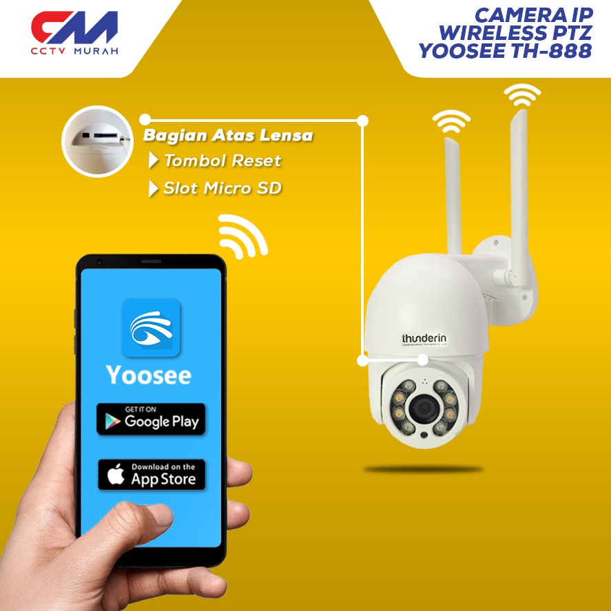 Camera CCTV WIFI || Type CC-YO16A || CCTV CAMERA WIRELESS PTZ YOOSEE ONVIF OUTDOOR 1080P GW-D16A