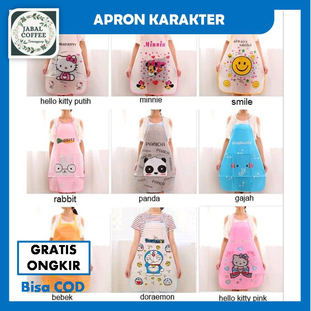 Celemek Masak Waterproof / Celemek Apron Karakter / Apron Anti Air Karakter / Apron Masak Waterproof