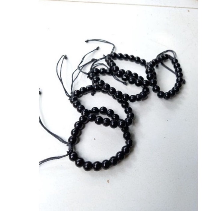 Gelang Kesehatan Black Jade Bulat Hitam/Anti Karat/Gelang pria Wanita/New Arrival/COD/AGAM AKSESORIS