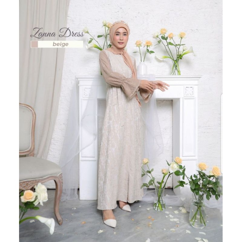 Zanna Dress Beige, Milk Blue, brown by Gamaleea