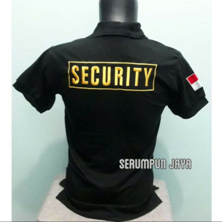 KAOS SECURITY NAVY - KAOS KERAH SECURITY NAVY LOGO BIRU - KAOS POLO SECURITY LOGO BIRU FULL BORDIR