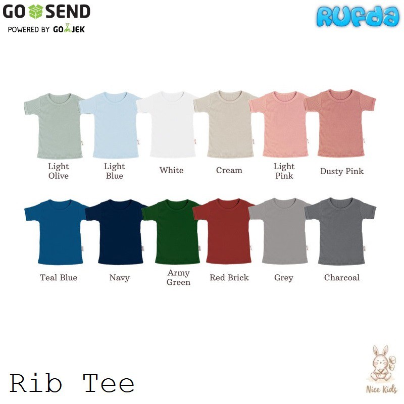 Nice Kids Rib Tee Kaos Atasan Bayi Anak Polos Katun Premium NiceKids