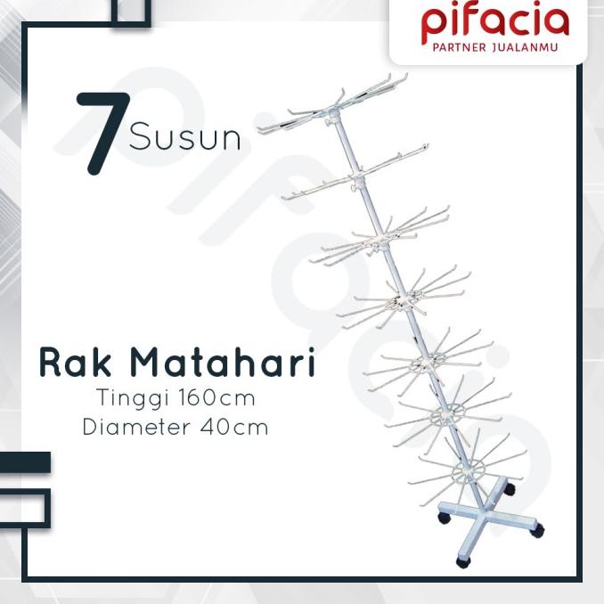 ] Rak Putar Display Matahari 7 susun Besi Tebal Impor ADA RODA