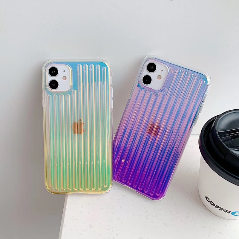 Rainbow Gradation Hologram Softcase Transparan Gradasi for ipahone XS XS Max XR 11 Pro Max 12 Pro Max 13 Pro Max