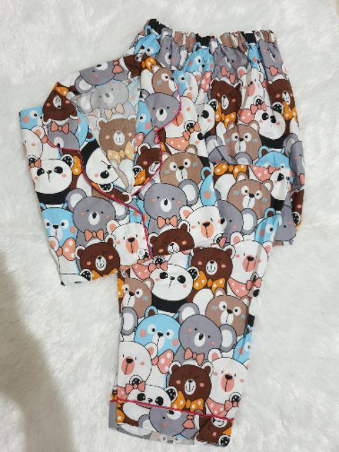 Baju Tidur Piyama Wanita/Cewek Pajamas Motif Dewasa Kekinian Karakter/Kotak Guillen-CP PARTY PANDA