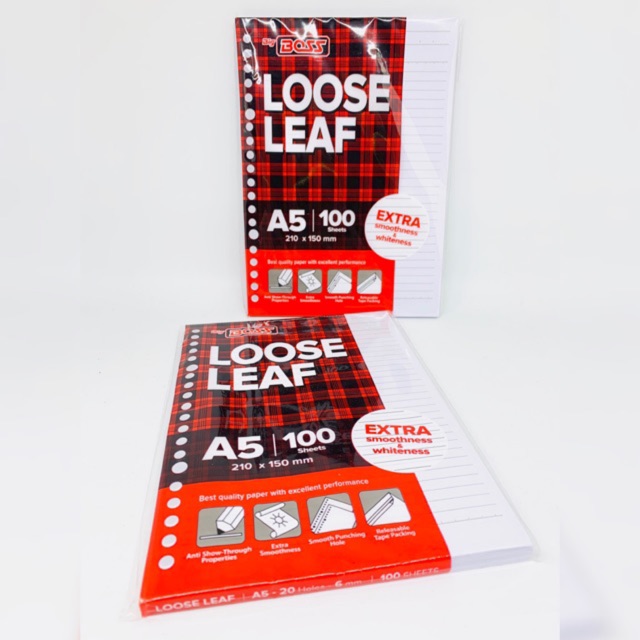 

Isi Loose Leaf A5 20 Holes Isi 100 garis Lembar Big Boss