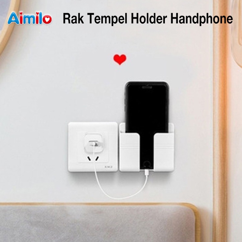 Rak Tempel Holder Handphone | Holder Tempel Dinding HP dan Remote | High Quality Phone Holder Stick on Wall | Penggenggam Handphone dengan Lem untuk Dinding dan Juga untuk Remote