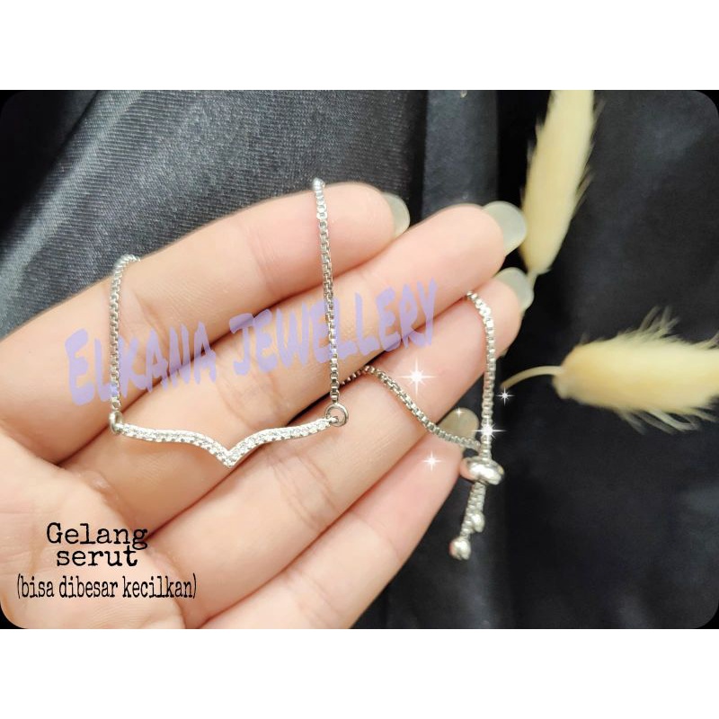 KALUNG&amp;GELANG VIRAL!! FUJI PERMATA DIAMOND DESAIN SUPER SIMPLE ELEGAN PERHIASAN EMAS KOREA ANTI KARAT&amp;ANTI KUNTUR TERBAIK