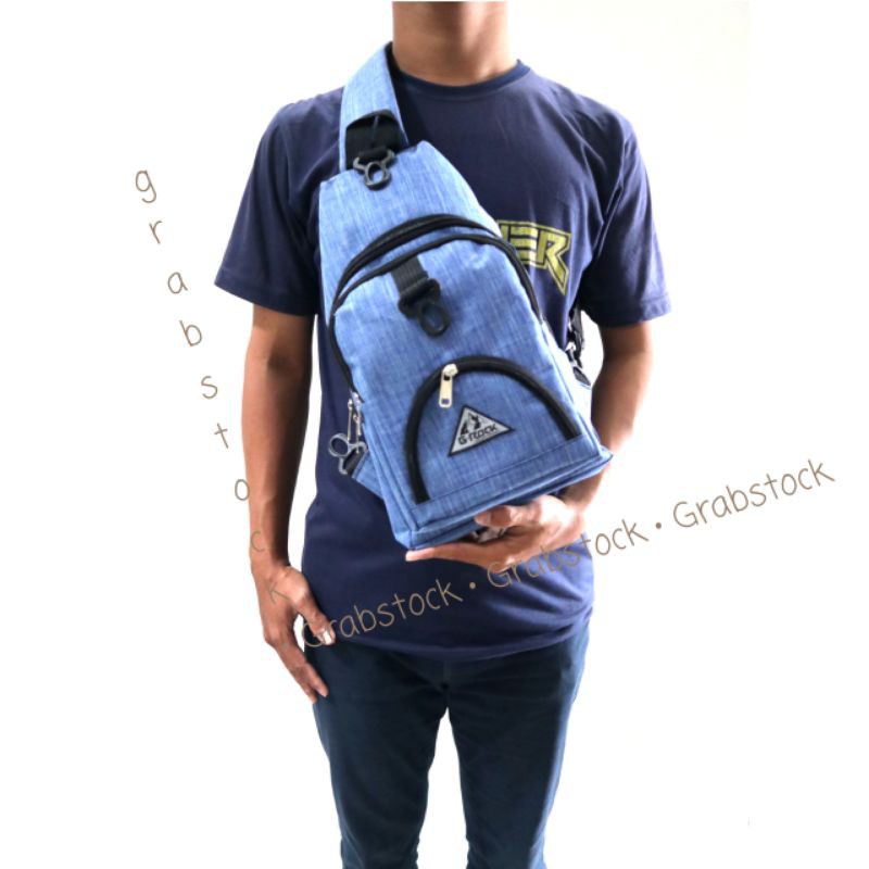 Promo Beli 1 Dapat 3 Tas Ransel Slingbag Waistbag Doreng Abu