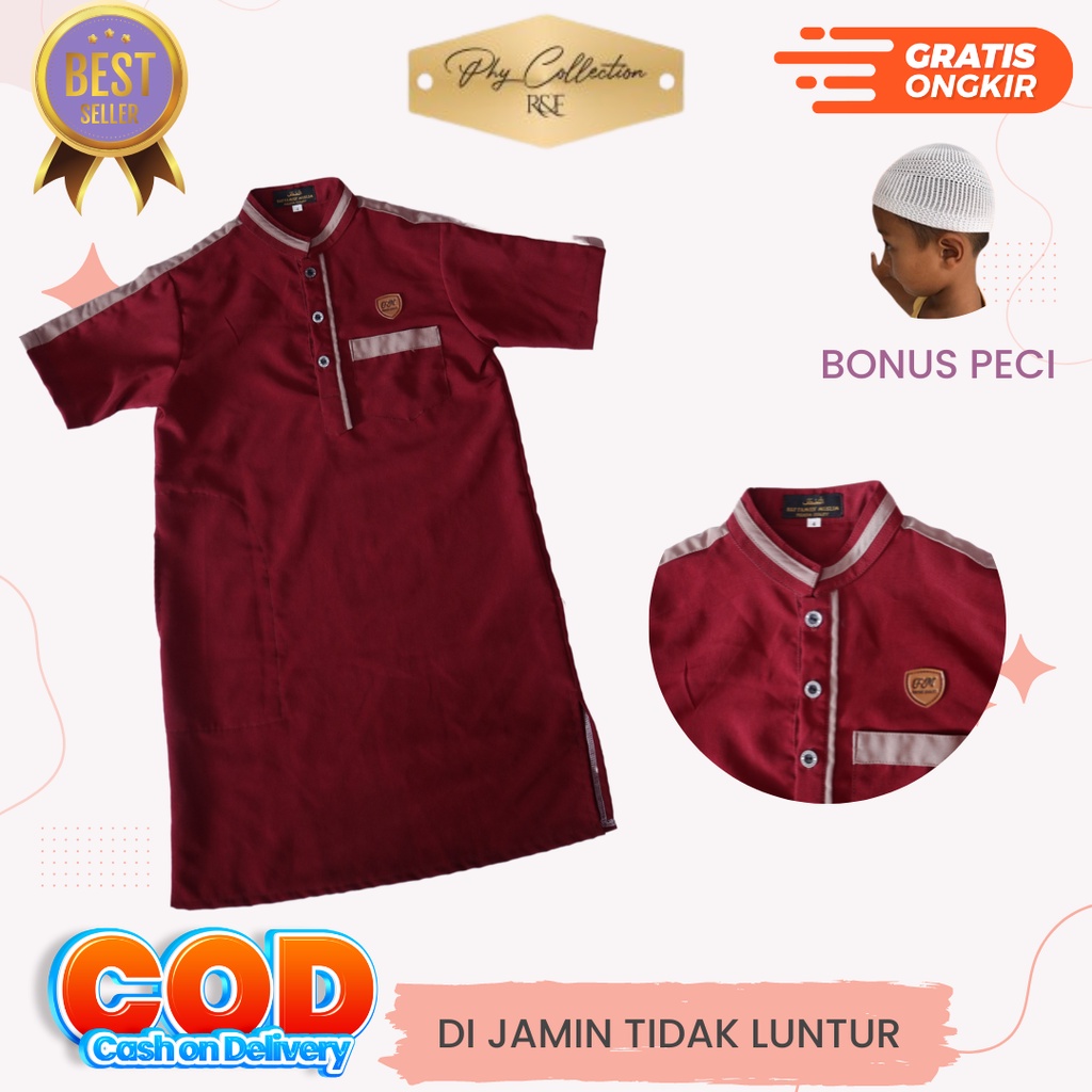 Baju Muslim Gamis Jubah Anak Laki Laki Usia 4-14 Tahun [alhanif]