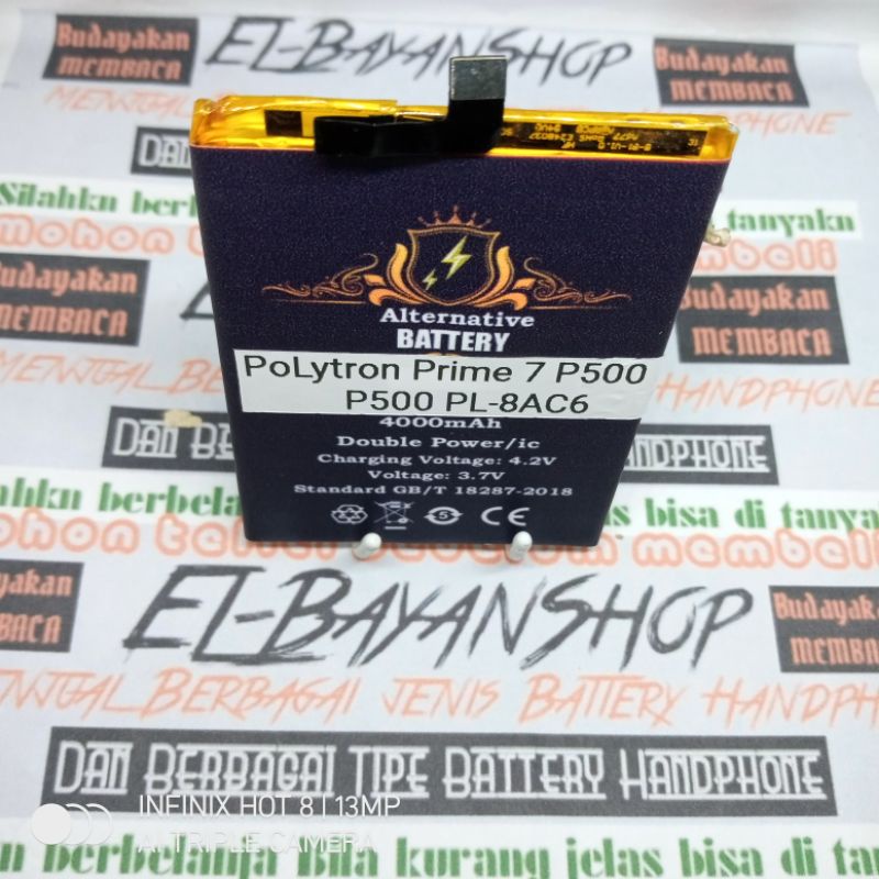 Batrai Modif Polytron Prime 7 P500 PL-8AC6 Batre PL8AC6 Persamaan Baterai