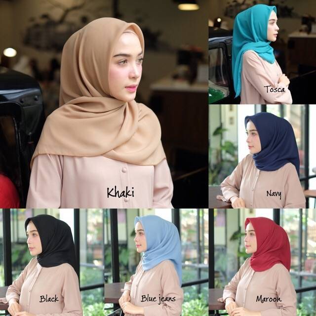 [PROMO] Jilbab BASIC Segiempat Double Hycon BELLA SQUARE PART 1