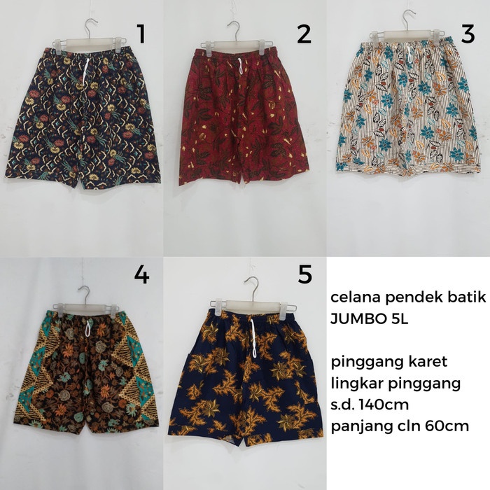 TERMURAH- celana pendek batik pria JUMBO katun - dua