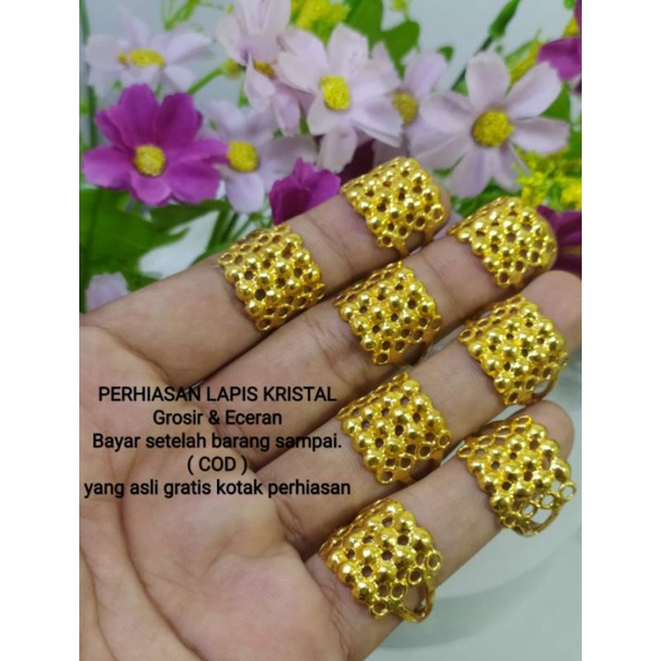 cincin emas malaysia 24.k lapis kristal