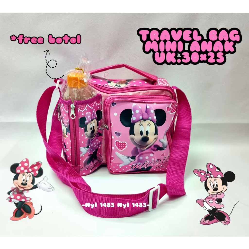 Travelbag Mini Anak PAUD - TK / Tas Mini Karkter / Tas selempang Anak Perempuan / Tas Bekal Anak FRE