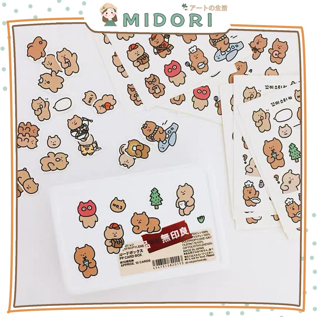 

[MIDORI] 1Pc KOREAN BEAR Sticker Deco Aesthetic BuJo DIY Scrapbook Stiker Hias - B0196