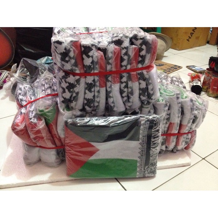 ORIGINAL  SYAL PALESTINA - INDONESIA RAJUT / SCARF PALESTINE TERBARU