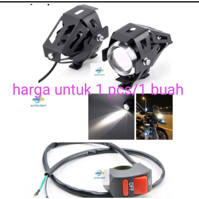 Lampu Sorot Motor Tembak LED Projektor Headlight Cree U5 Lumens 1200 Lampu motor