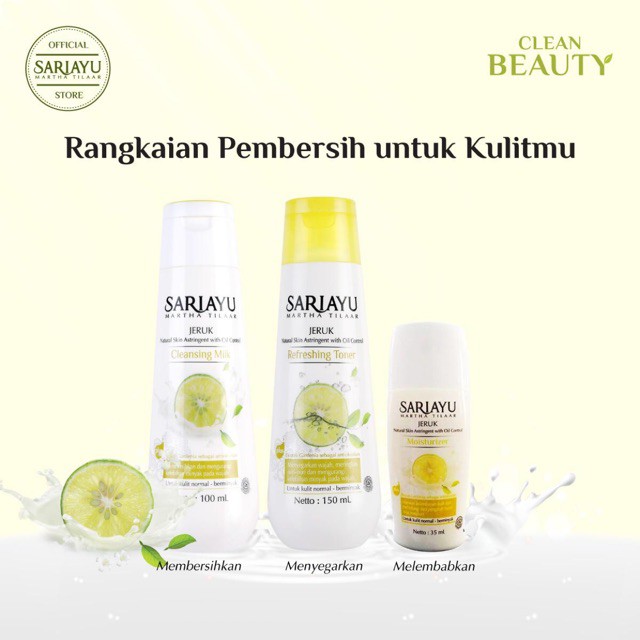 ❄️MATCHA❄️ SARIAYU JERUK SERIES - CLEANSING MILK TONER SCRUB NATURAL SKIN BPOM